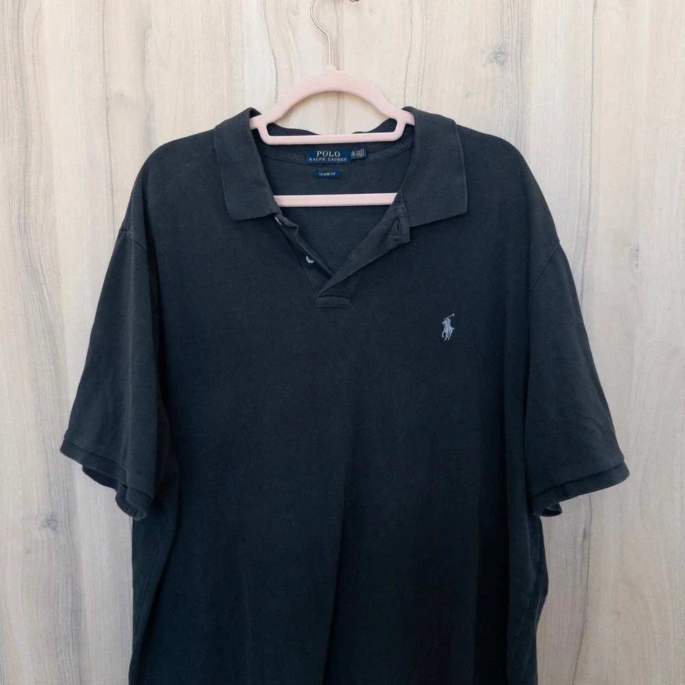 Polo Ralph Lauren Polo Shirt Men XXL Black Short Sleeve Classic Preppy Old Money